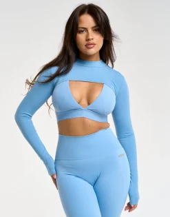 Best ECHT Ribbed High Cut Long Sleeve Process Blue