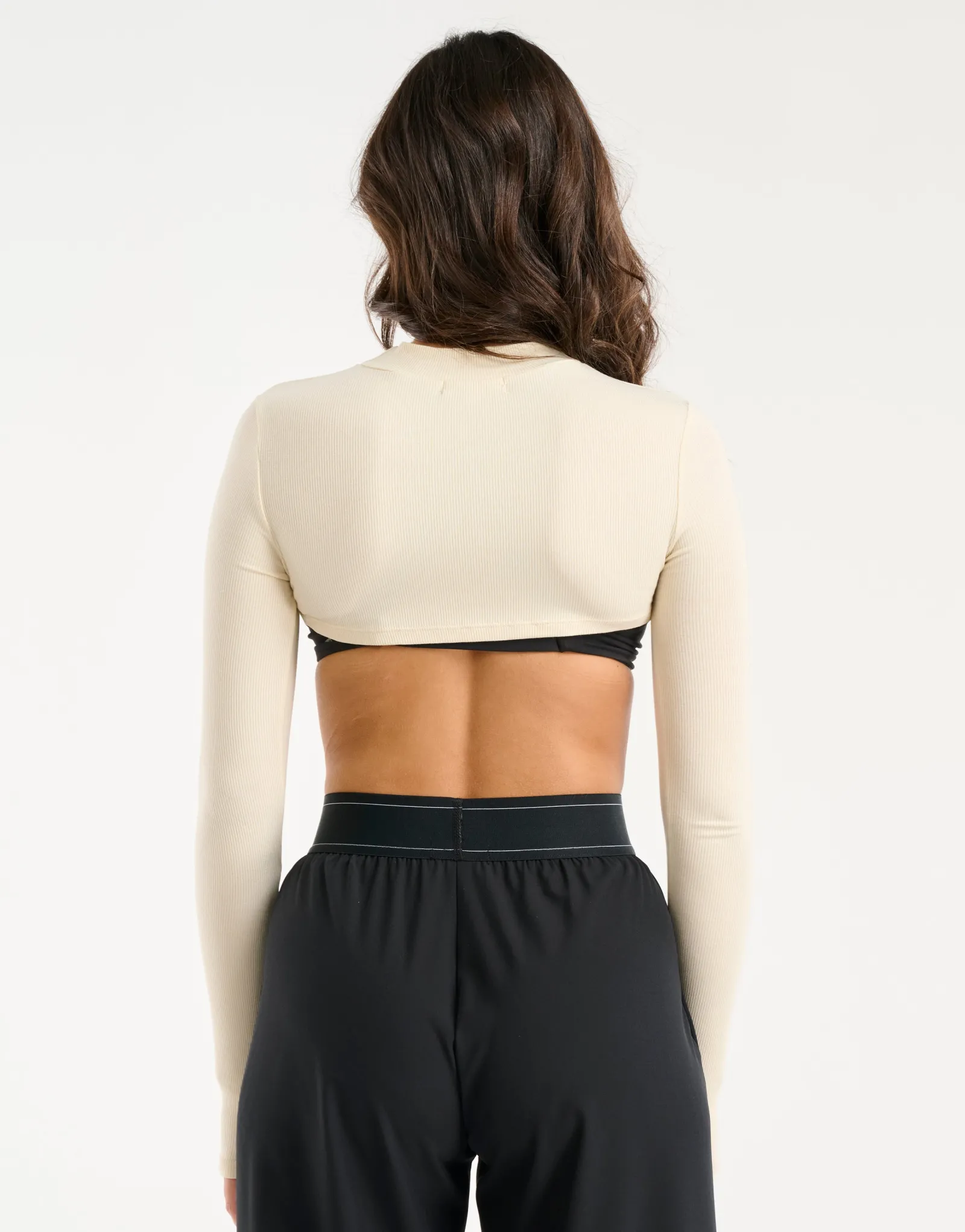 Hot ECHT Ribbed High Cut Long Sleeve Taupe