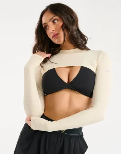 Hot ECHT Ribbed High Cut Long Sleeve Taupe