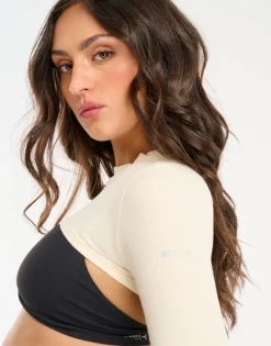 Hot ECHT Ribbed High Cut Long Sleeve Taupe