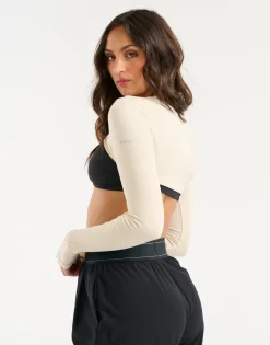 Hot ECHT Ribbed High Cut Long Sleeve Taupe