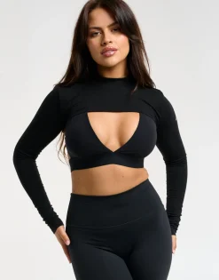 Discount ECHT Ribbed High Cut Long Sleeve Black