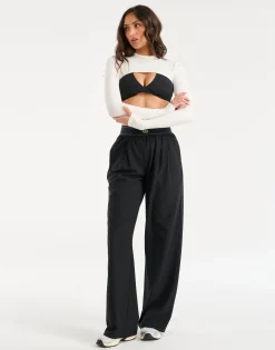 Online ECHT Ribbed High Cut Long Sleeve White