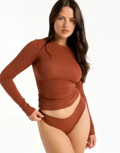 Clearance ECHT Elemental Long Sleeve T-Shirt Brown