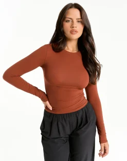 Clearance ECHT Elemental Long Sleeve T-Shirt Brown