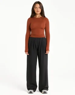 Clearance ECHT Elemental Long Sleeve T-Shirt Brown
