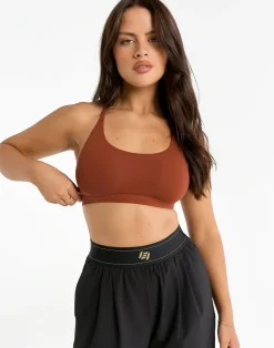 New ECHT Elemental Raceback Scoop Bralette Brown