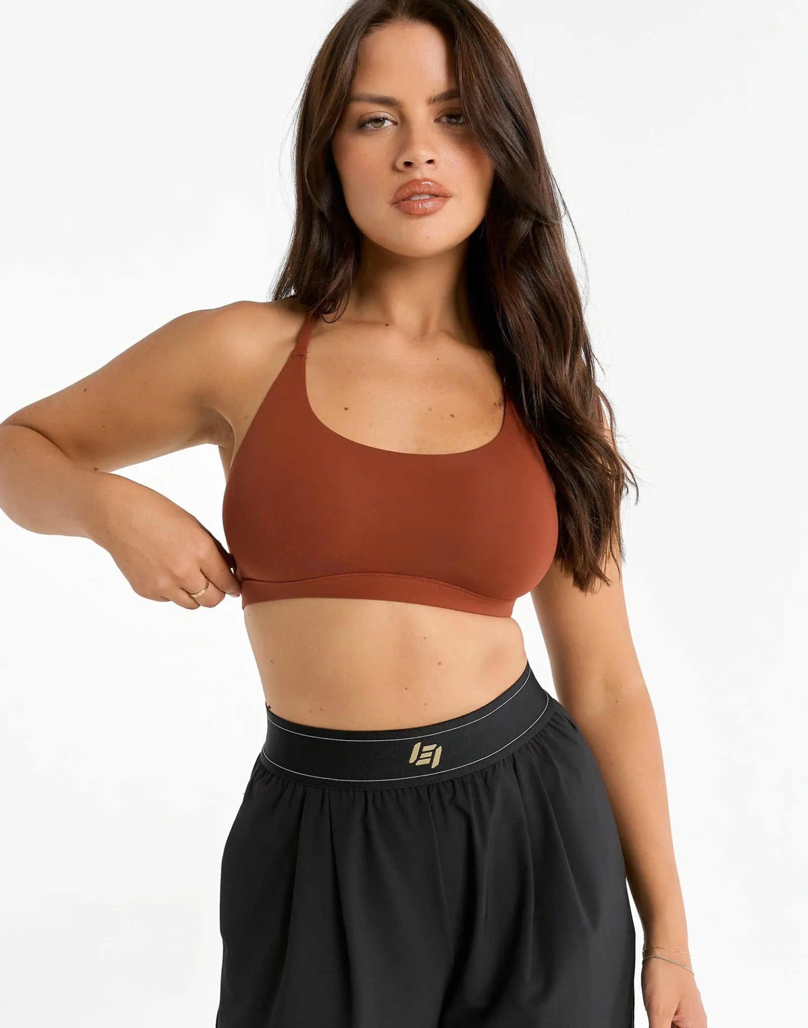 New ECHT Elemental Raceback Scoop Bralette Brown