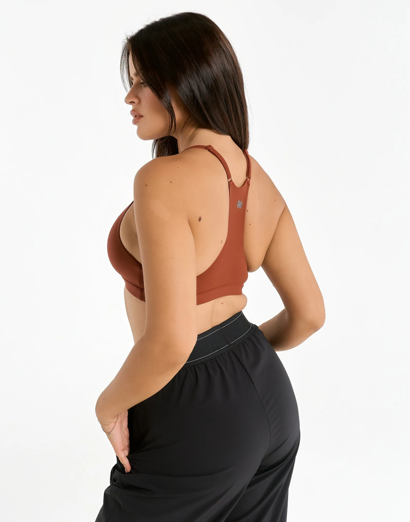 New ECHT Elemental Raceback Scoop Bralette Brown