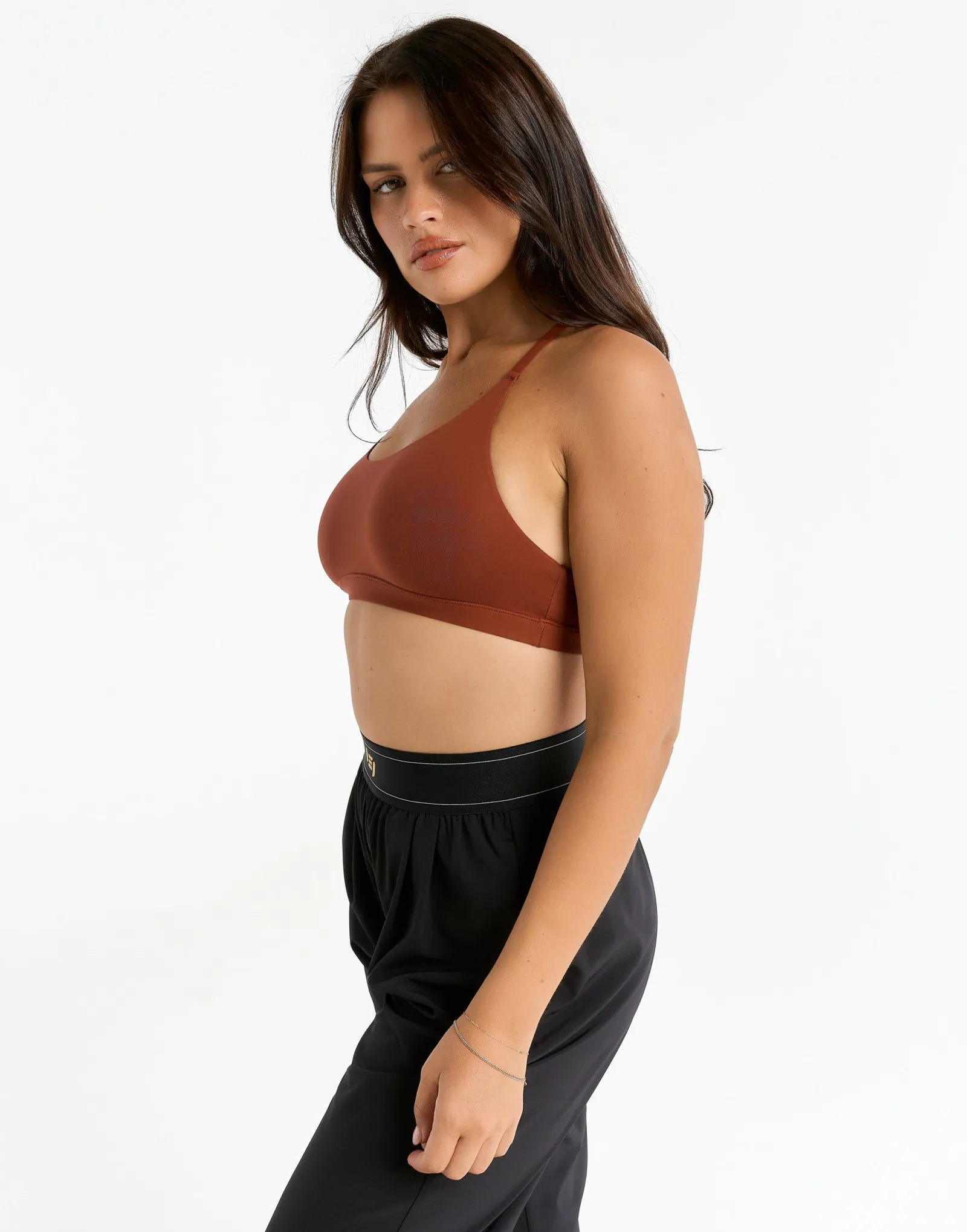 New ECHT Elemental Raceback Scoop Bralette Brown