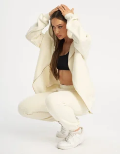 Fashion ECHT Essential Zip-Up Hoodie Cannoli Cream