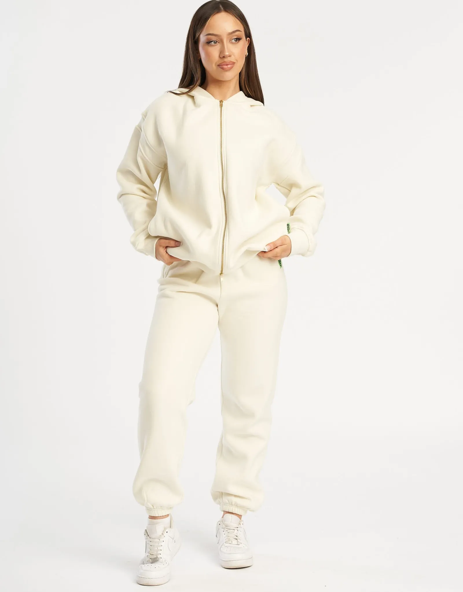 Fashion ECHT Essential Zip-Up Hoodie Cannoli Cream