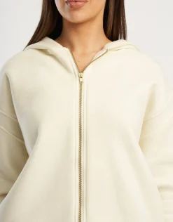 Fashion ECHT Essential Zip-Up Hoodie Cannoli Cream