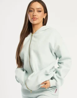 Online ECHT Essential Zip-Up Hoodie Light Blue