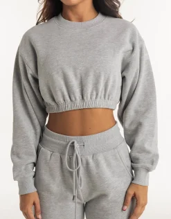 Clearance ECHT Esteem Cropped Sweater Heather Grey