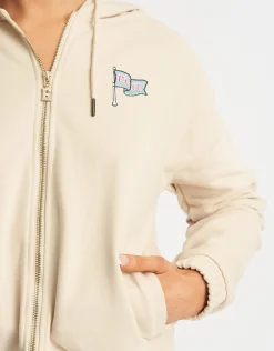 New ECHT Flag Zip-Up Jacket Oatmeal