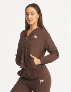 Outlet ECHT Flag Zip-Up Jacket Fudge Brown