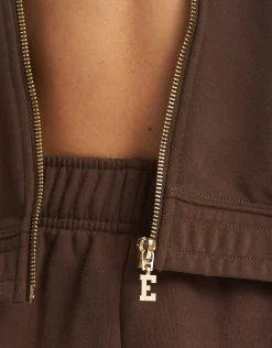 Outlet ECHT Flag Zip-Up Jacket Fudge Brown