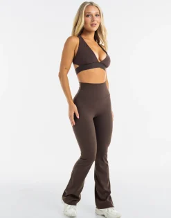 Fashion ECHT Flare Leggings Fudge Brown