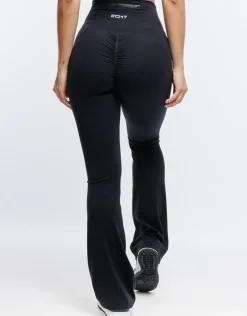 Discount ECHT Flare Lycra Scrunch Leggings Black
