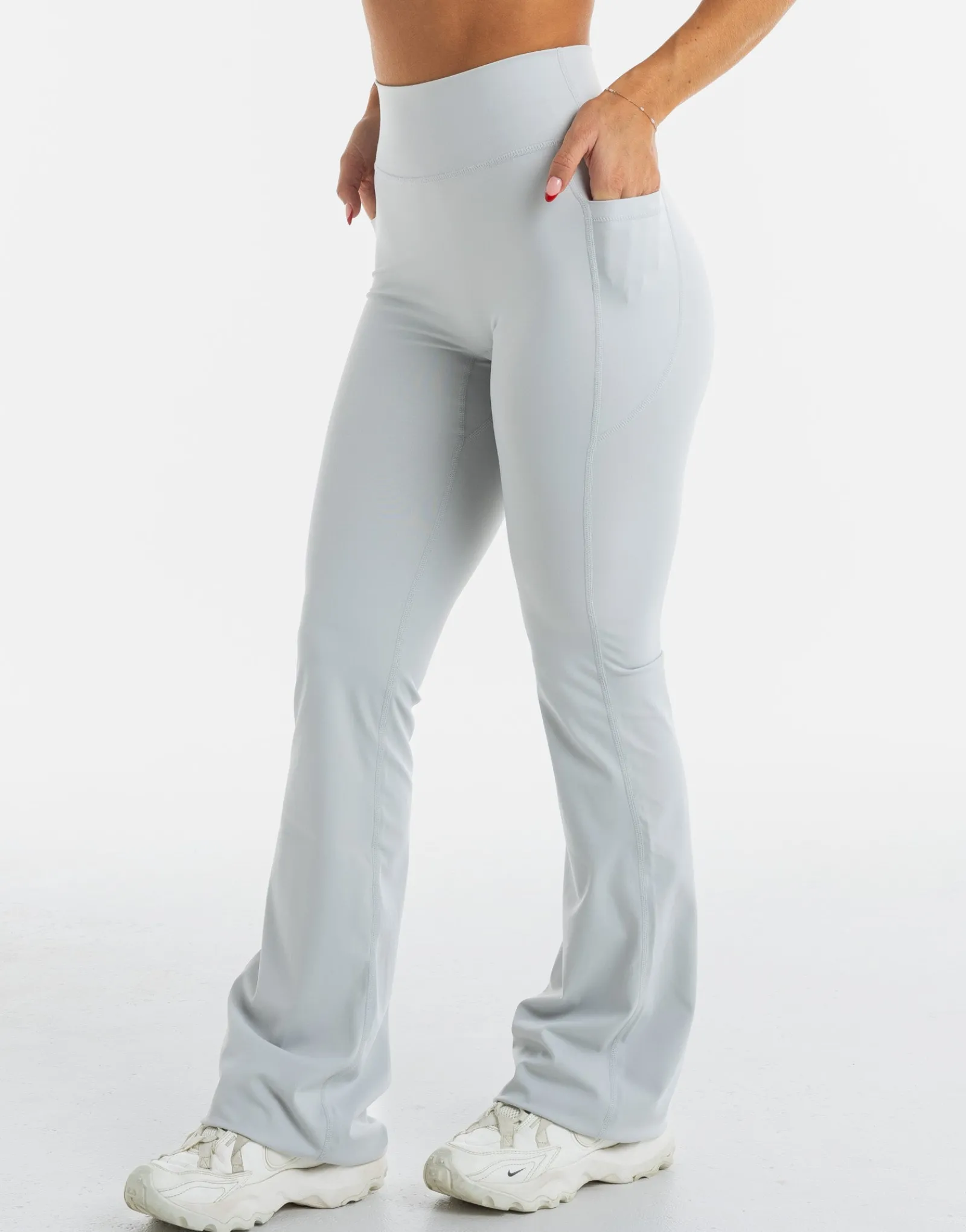 Fashion ECHT Flare Pocket Leggings Micro Grey