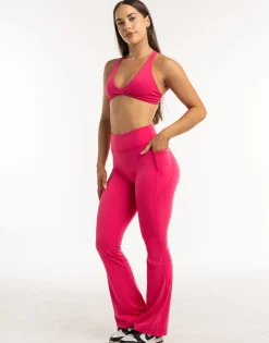 New ECHT Flare Pocket Leggings Bright Pink