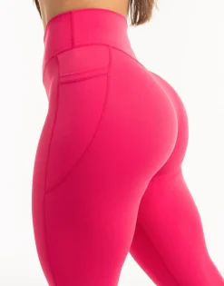 New ECHT Flare Pocket Leggings Bright Pink