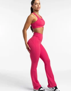 New ECHT Flare Ribbed Leggings Bright Pink