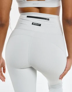 New ECHT Flare Ribbed Leggings Micro Grey