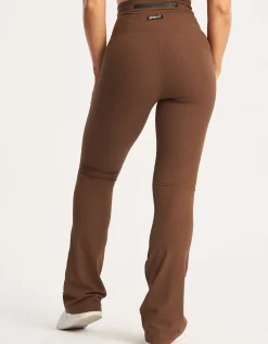 Sale ECHT Flare Ribbed Leggings Chestnut Brown