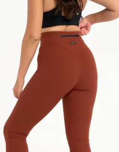 New ECHT Flare Ribbed Leggings V2 Brown