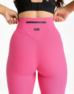 Online ECHT Flare Ribbed Leggings V2 Pink