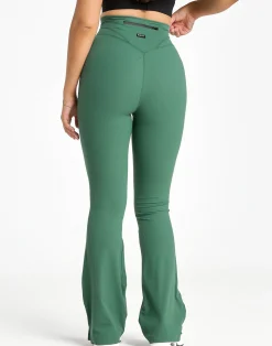Outlet ECHT Flare Ribbed Leggings V2 Green