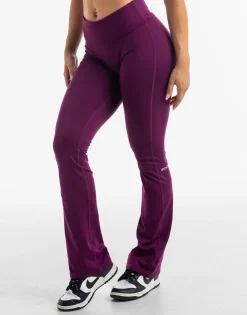 New ECHT Fold Over Flare Leggings Purple