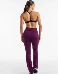 New ECHT Fold Over Flare Leggings Purple