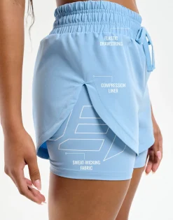New ECHT Freedom Running Shorts Process Blue