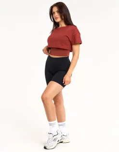 Clearance ECHT Layered Cropped Tee Brown