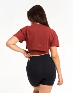 Online ECHT Layered Cropped Tee Brown