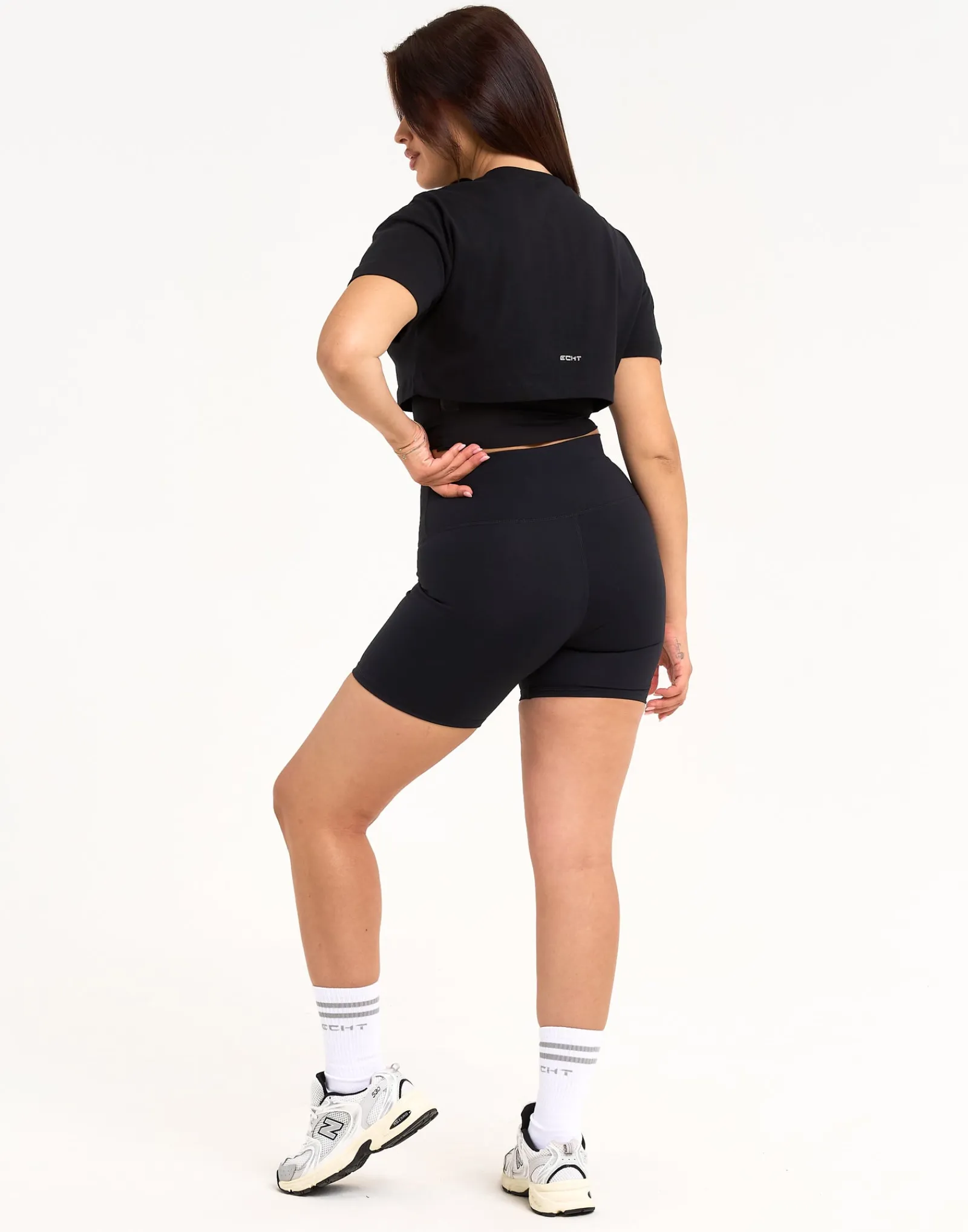 Online ECHT Layered Cropped Tee Black