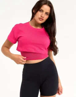 Best ECHT Layered Cropped Tee Pink