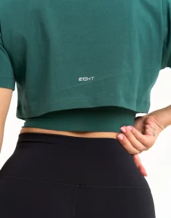 Hot ECHT Layered Cropped Tee Green