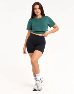 Hot ECHT Layered Cropped Tee Green