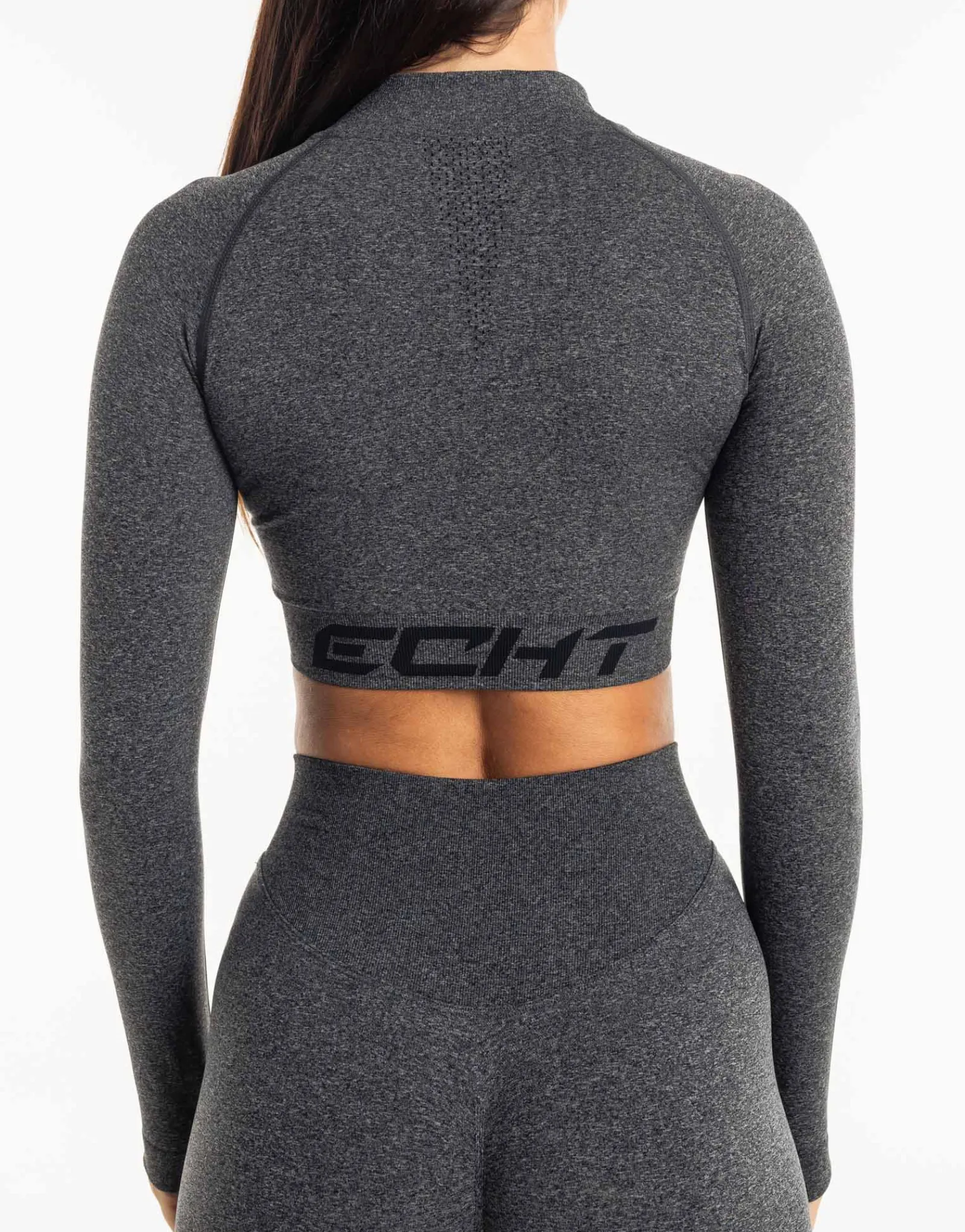 Outlet ECHT League Cropped Zip-Up Charcoal