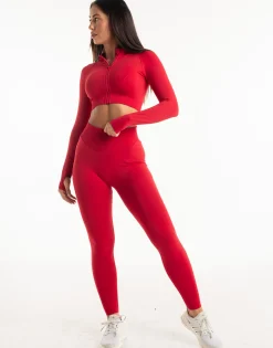 Clearance ECHT League Cropped Zip-Up Magenta Red