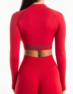 Clearance ECHT League Cropped Zip-Up Magenta Red