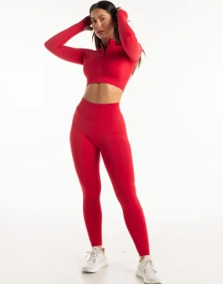 Clearance ECHT League Cropped Zip-Up Magenta Red