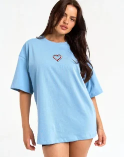 Clearance ECHT Love Oversize Tee Blue