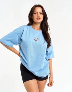 Clearance ECHT Love Oversize Tee Blue