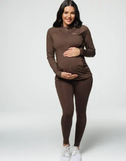Hot ECHT Maternity Pocket Leggings Fudge Brown