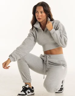 Outlet ECHT Revere 1/4 Zip Crewneck Sweater Heather Grey